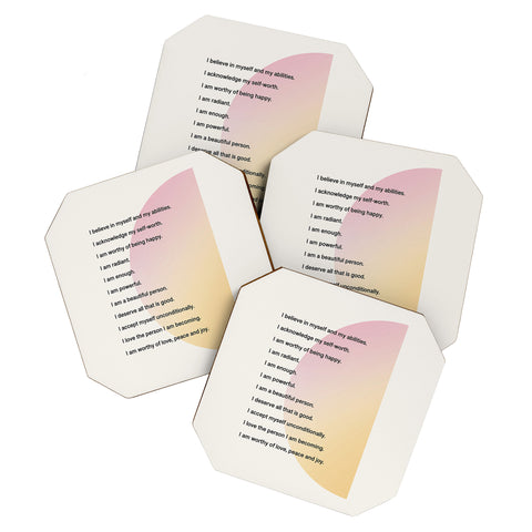 Bohomadic.Studio Self Love Affirmations Positivity Coaster Set