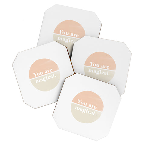 Bohomadic.Studio You Are Magical Soft Pink Coaster Set