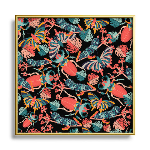 bárbara dantas Scarabee I Square Metal Framed Art Print