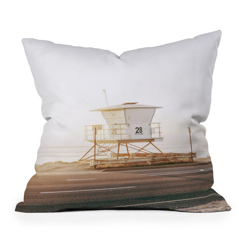 Bree Madden Carlsbad Beach Tower Outdoor Throw Pillow