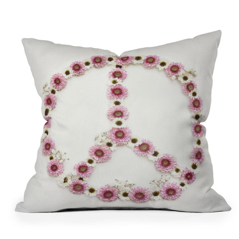 Bree Madden Floral Peace Outdoor Throw Pillow