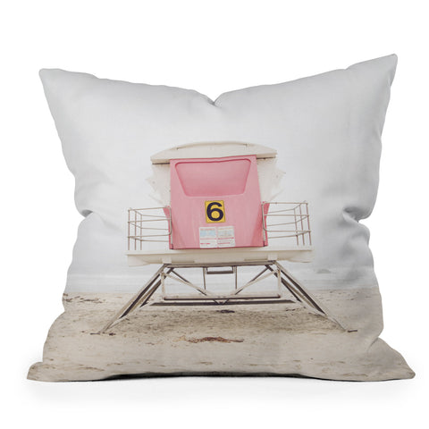 Bree Madden Pink Tower 6 Outdoor Throw Pillow