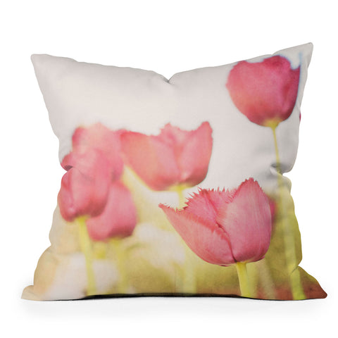 Bree Madden Pink Tulips Outdoor Throw Pillow