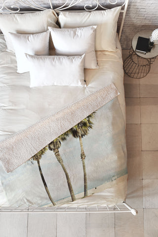 Bree Madden Venice Beach Palms Fleece Throw Blanket