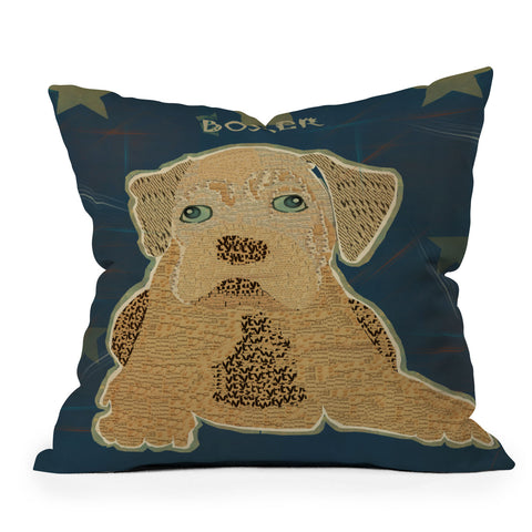 Brian Buckley Boxer Puppy Outdoor Throw Pillow