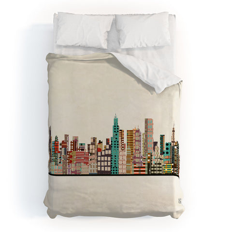 Brian Buckley chicago city skyline Duvet Cover