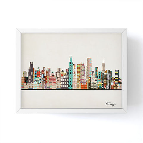 Brian Buckley chicago city skyline Framed Mini Art Print