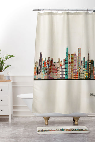 Brian Buckley chicago city skyline Shower Curtain And Mat