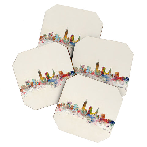 Brian Buckley cleveland ohio skyline Coaster Set