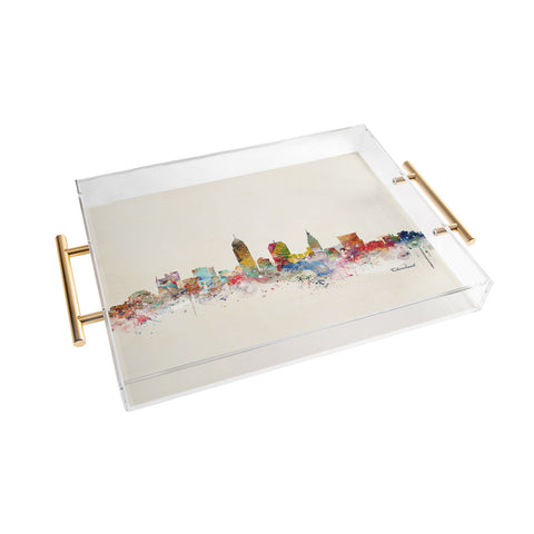 Brian Buckley cleveland ohio skyline Acrylic Tray