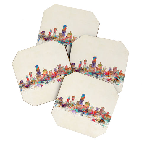 Brian Buckley dallas texas skyline Coaster Set