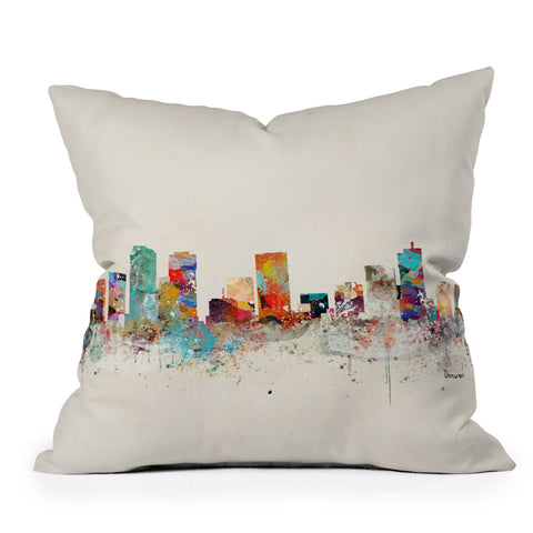 Brian Buckley denver colorado skyline Outdoor Throw Pillow