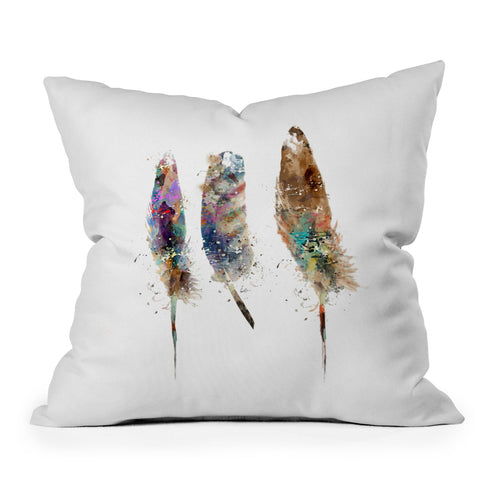 Brian Buckley free wild feathers Outdoor Throw Pillow