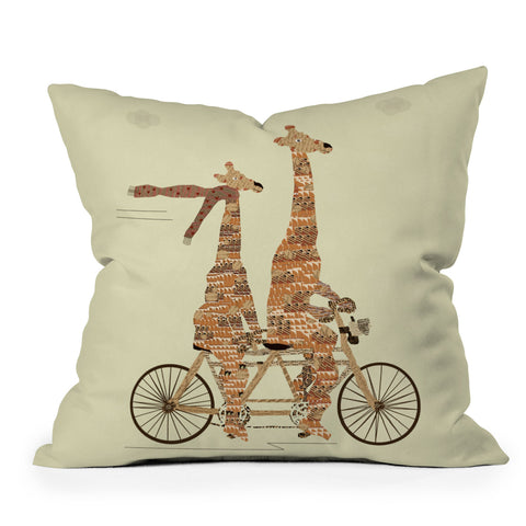 Brian Buckley Giraffes Days Outdoor Throw Pillow