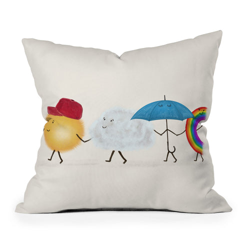 Brian Buckley happy days I Outdoor Throw Pillow