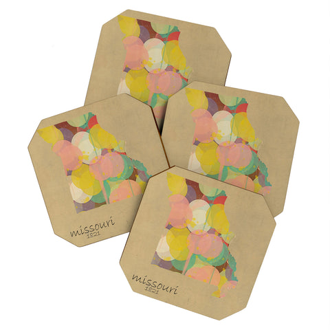 Brian Buckley Missouri state map Coaster Set