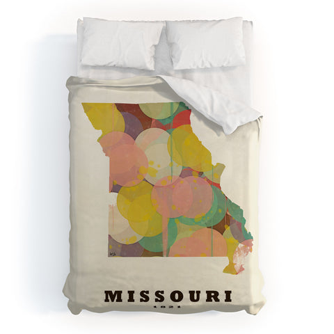 Brian Buckley Missouri state map modern Duvet Cover