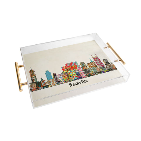 Brian Buckley nashville city skyline Acrylic Tray