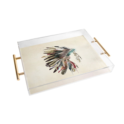 Brian Buckley native headdress Acrylic Tray