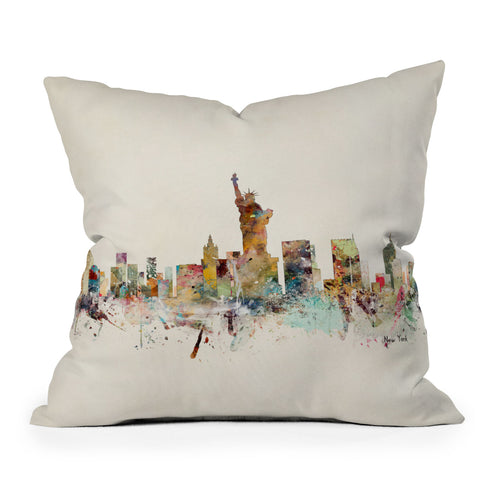 Brian Buckley new york city skyline Outdoor Throw Pillow