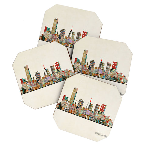Brian Buckley oklahoma city skyline Coaster Set