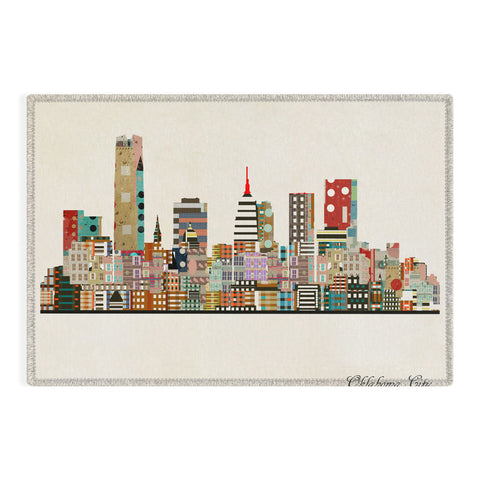 Brian Buckley oklahoma city skyline Outdoor Rug