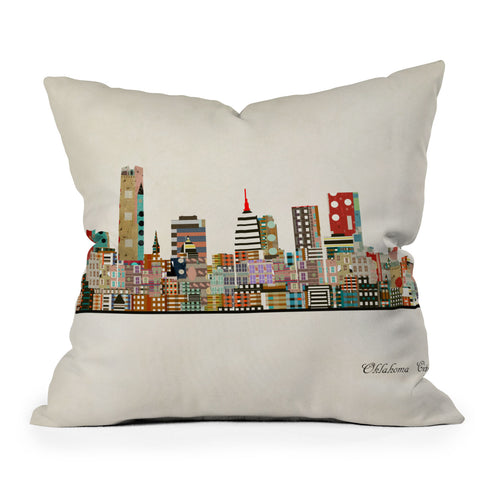 Brian Buckley oklahoma city skyline Outdoor Throw Pillow