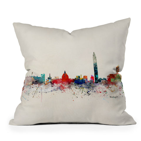 Brian Buckley washington dc skyline Outdoor Throw Pillow