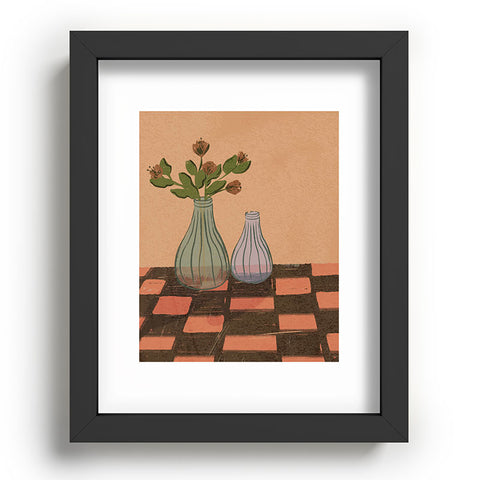 Britt Does Design Checked and Floral Recessed Framing Rectangle