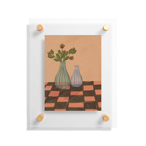 Britt Does Design Checked and Floral Floating Acrylic Print