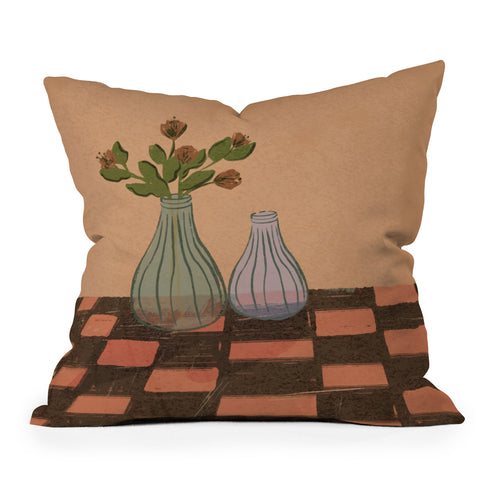 Britt Does Design Checked and Floral Throw Pillow