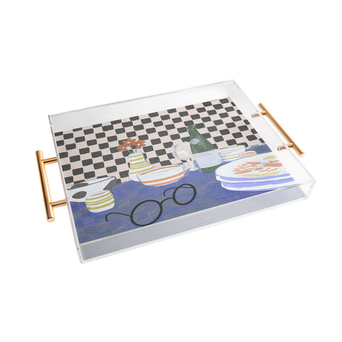 Britt Does Design Checkered morning Acrylic Tray