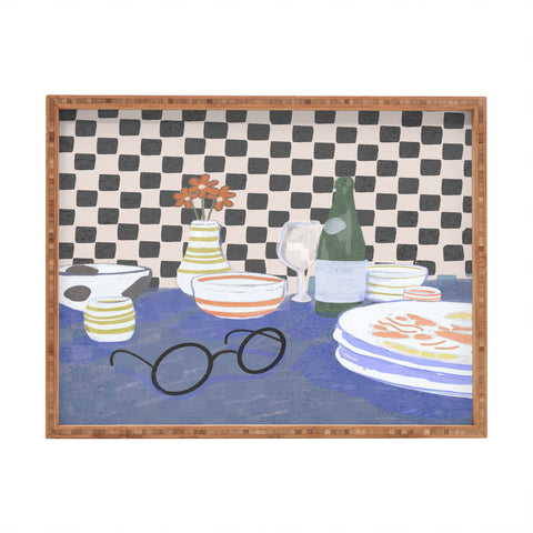 Britt Does Design Checkered morning Rectangular Tray