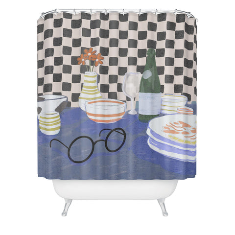 Britt Does Design Checkered morning Shower Curtain