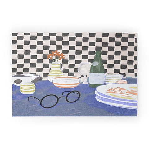 Britt Does Design Checkered morning Welcome Mat