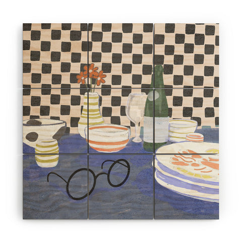 Britt Does Design Checkered morning Wood Wall Mural