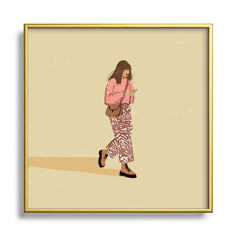 Britt Does Design Groovy Pants Square Metal Framed Art Print