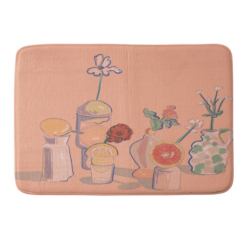 Britt Does Design Orange Vases Memory Foam Bath Mat