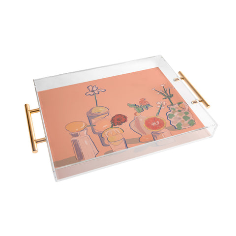 Britt Does Design Orange Vases Acrylic Tray