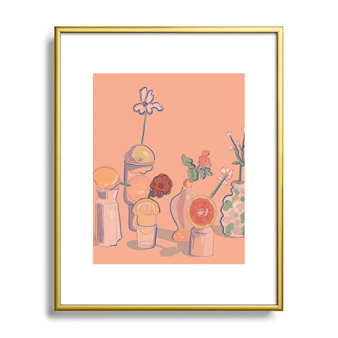 Britt Does Design Orange Vases Metal Framed Art Print