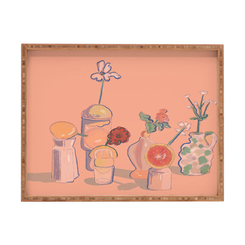 Britt Does Design Orange Vases Rectangular Tray