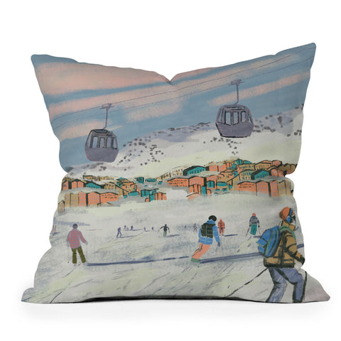 Britt Does Design Winter Ski Trip Outdoor Throw Pillow