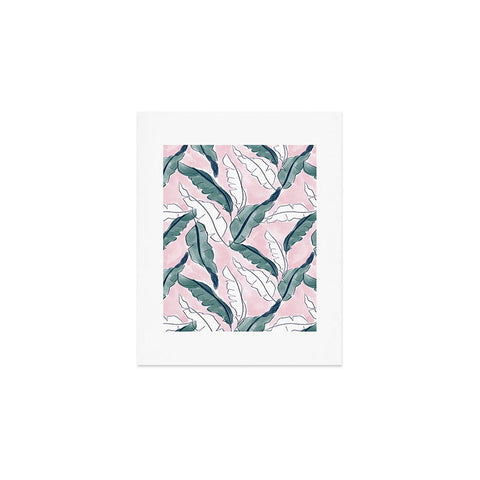 Britt Mills Design Banana Leaves Pink Art Print