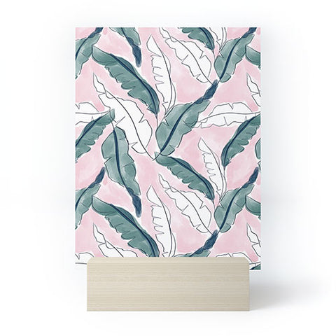 Britt Mills Design Banana Leaves Pink Mini Art Print