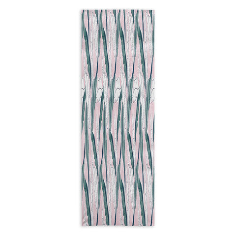 Britt Mills Design Banana Leaves Pink Yoga Towel