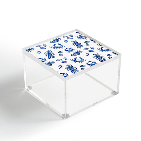 Britt Mills Design Blue and White Sea Life II Acrylic Box