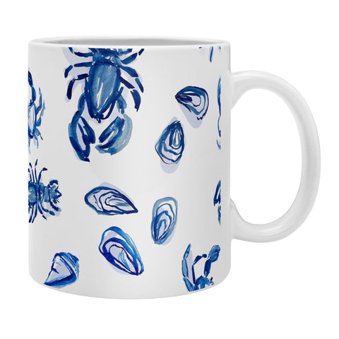 Britt Mills Design Blue and White Sea Life II Coffee Mug