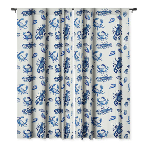 Britt Mills Design Blue and White Sea Life II Blackout Non Repeat