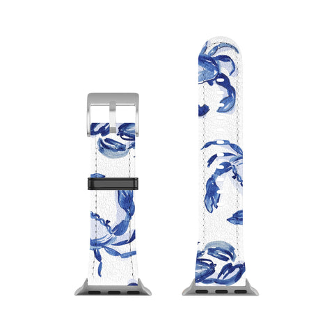 Britt Mills Design Blue and White Sea Life II Apple Watch Band