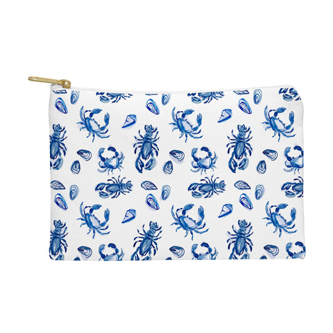 Britt Mills Design Blue and White Sea Life II Pouch